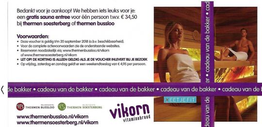 Gratis naar de sauna met Vikorn brood van Bakker Edwin Bellis - Afbeelding 2