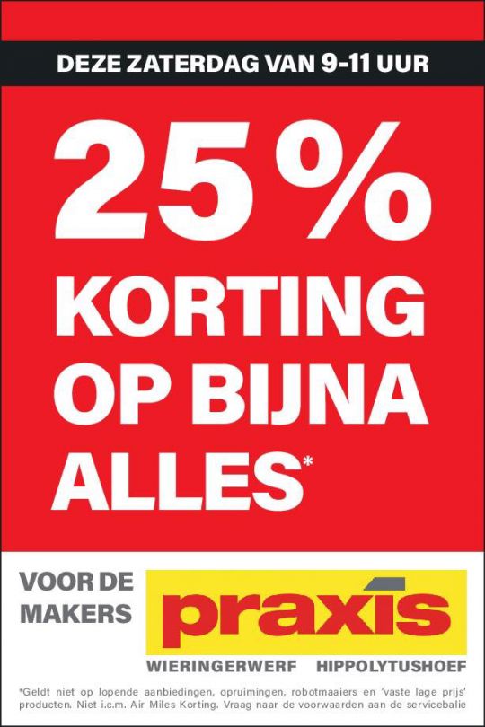 Vroege vogel korting Praxis