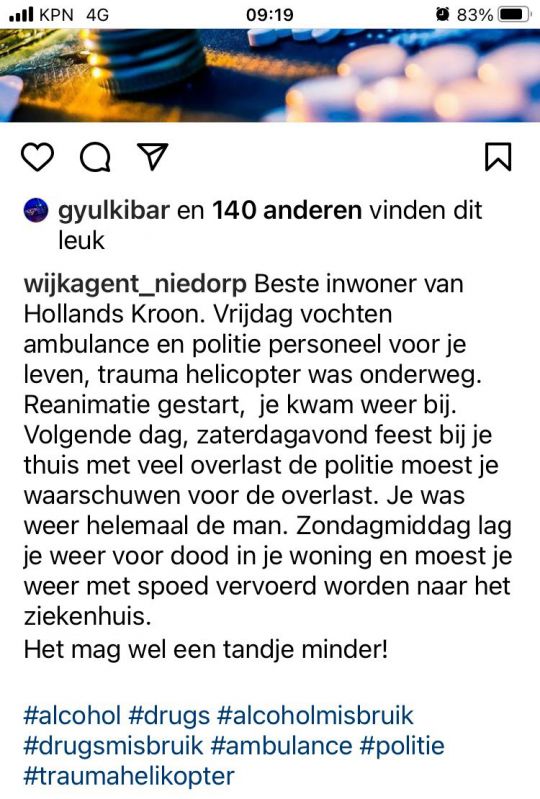 Reactie wijkagent op onwel wording in Hoofdstraat is hard