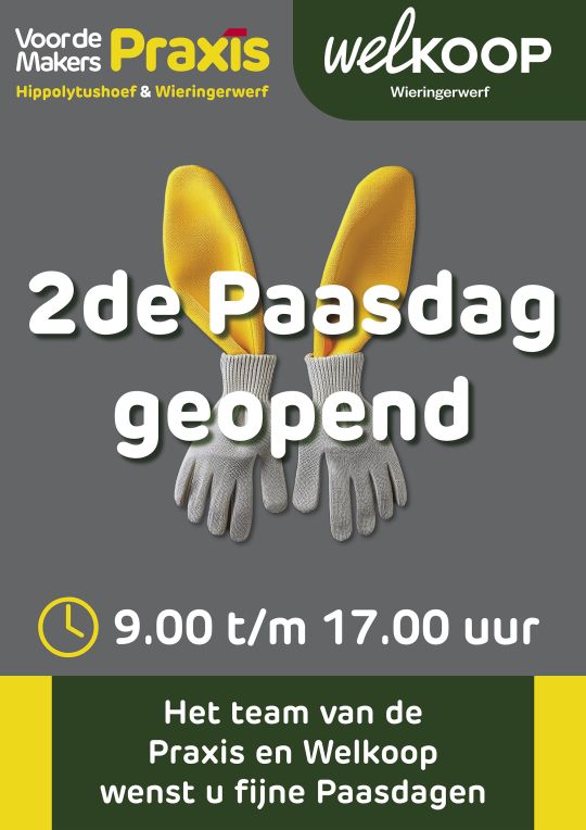 Praxis geopend 2e Paasdag